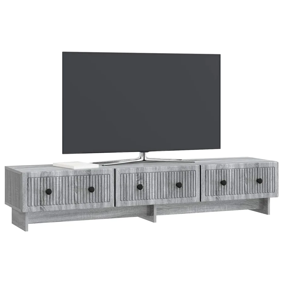 Meuble TV Sonoma gris 147 x 34,5 x 30 cm Bois d'ingénierie - 3