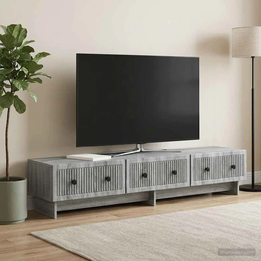 Meuble TV Sonoma gris 147 x 34,5 x 30 cm Bois d'ingénierie - 4