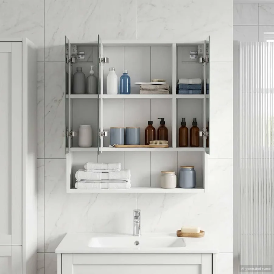 Armoire Miroir de Salle de Bain Blanc 60 x 14.5 x 70 cm