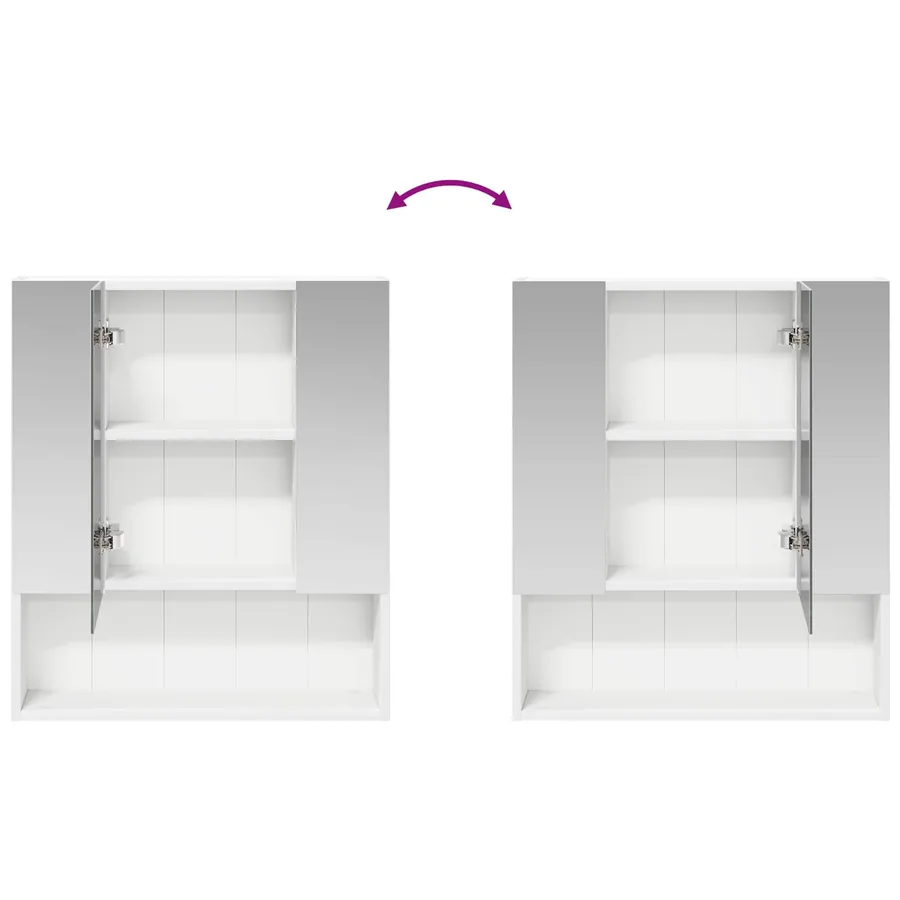Armoire Miroir de Salle de Bain Blanc 60 x 14.5 x 70 cm - 10