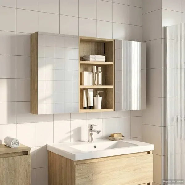 Ensemble de Meubles de Salle de Bain 3 pcs 90 x 10,5 x 50 cm