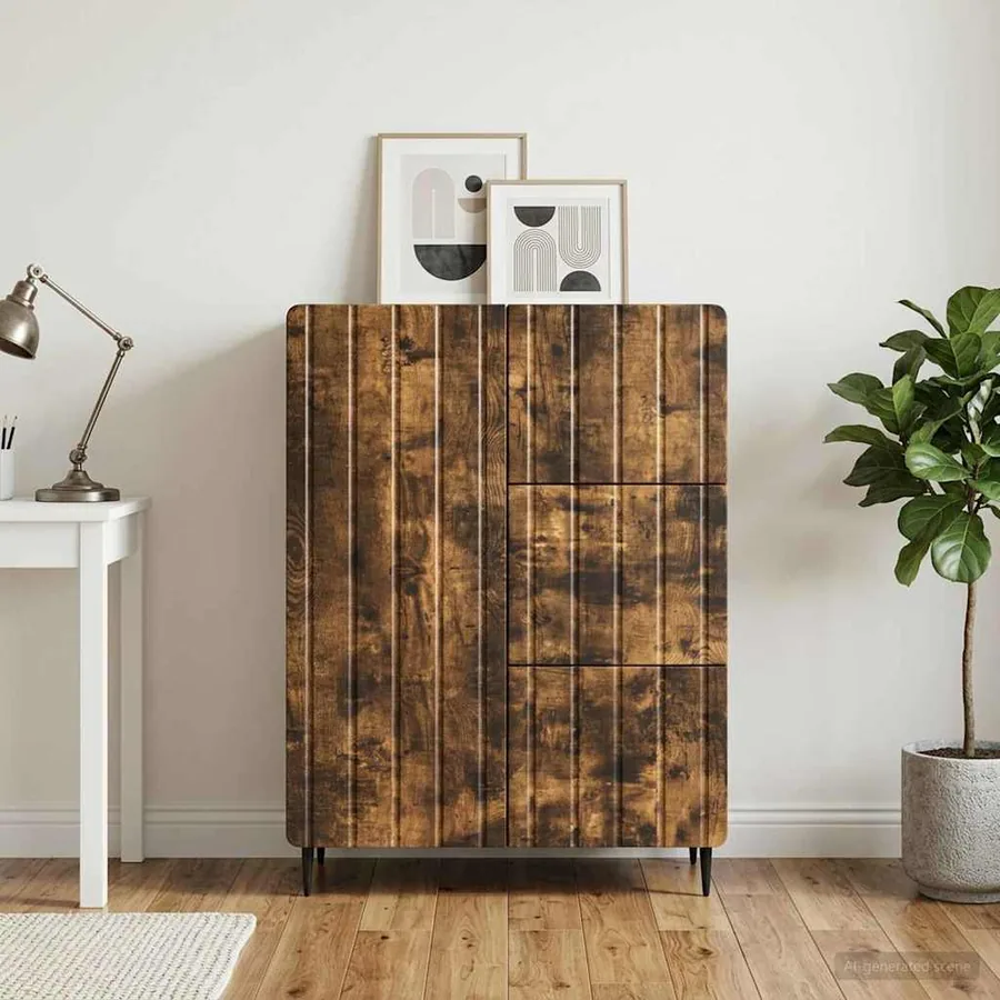 Buffet Chêne fumé 66 x 34,5 x 91,5 cm Bois d'ingénierie - 4