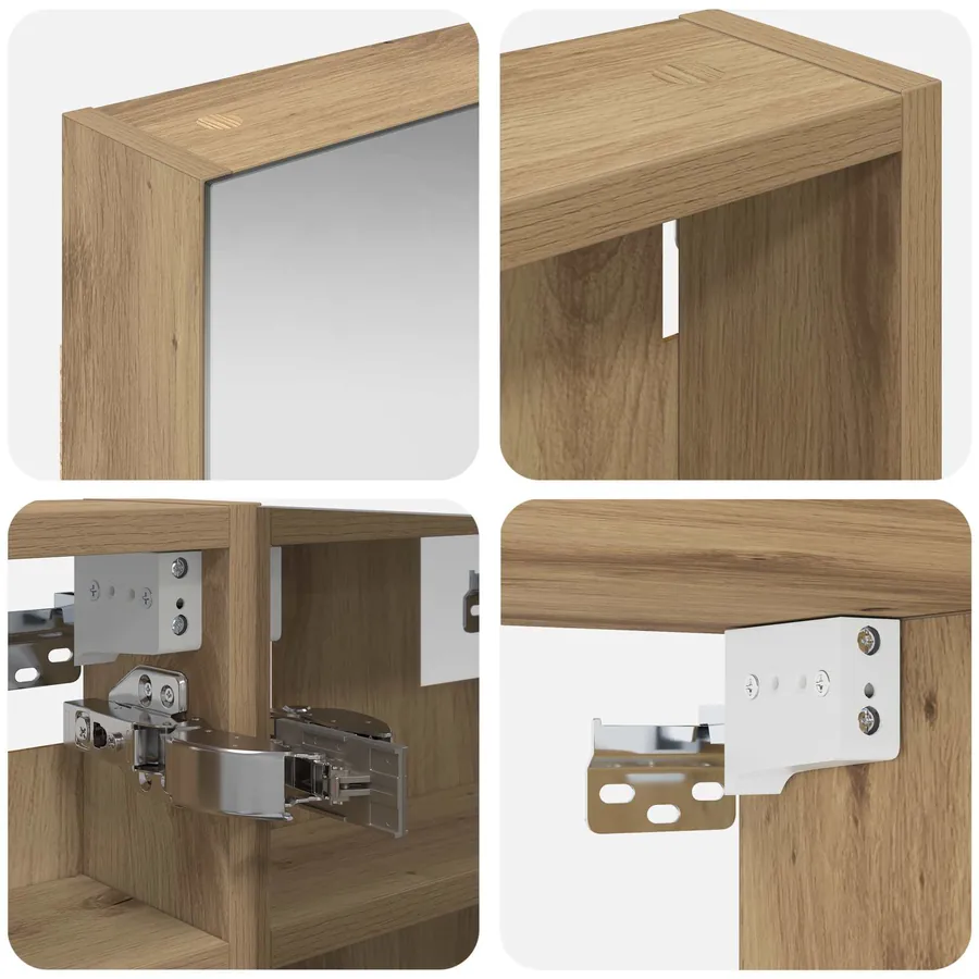 Ensemble de Meubles de Salle de Bain 3 pc 100 x 10,5 x 50 cm - 10