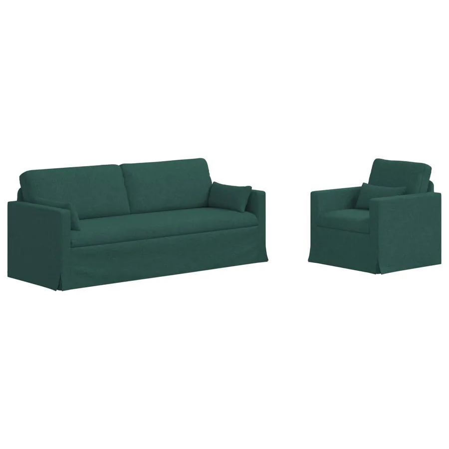 Ensemble de Canapés 2 pcs Vert foncé 198 x 78 x 80 cm tissu - 2