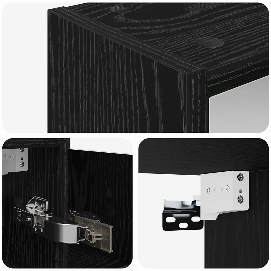 Armoire Miroir de Salle de Bain Chêne noir 63,5 x 16 x 62,5 cm - 8