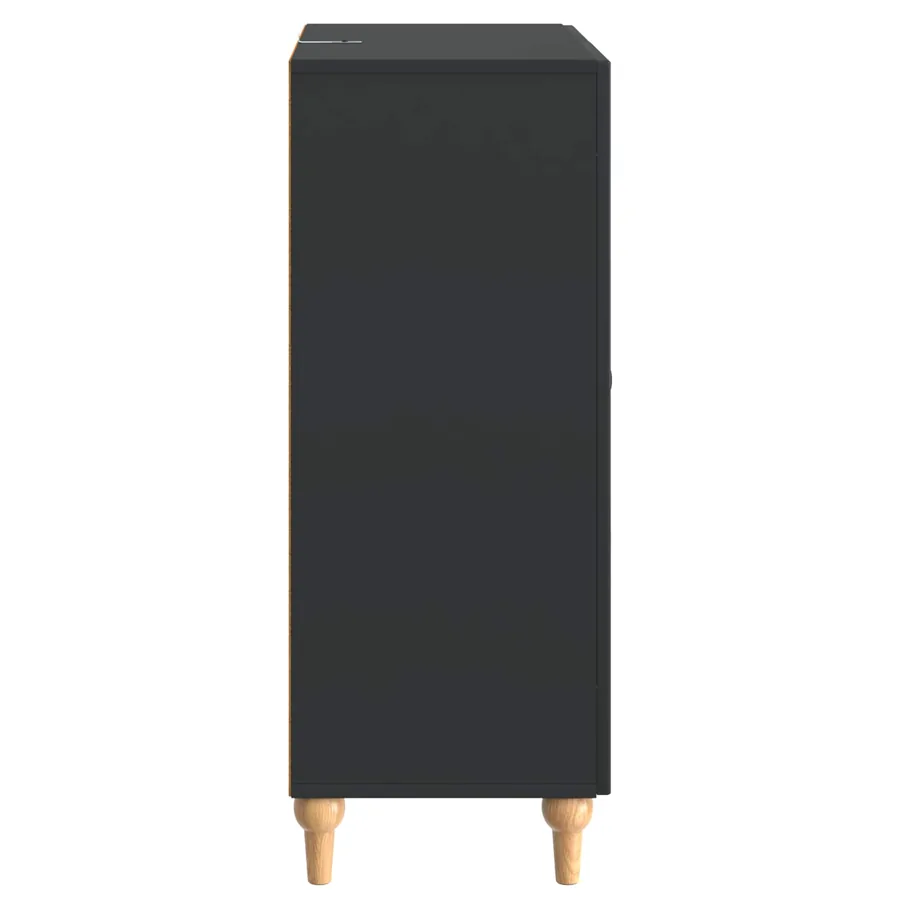 Buffet avec tiroir Noir 66 x 34,5 x 90 cm Bois d'ingénierie - 7