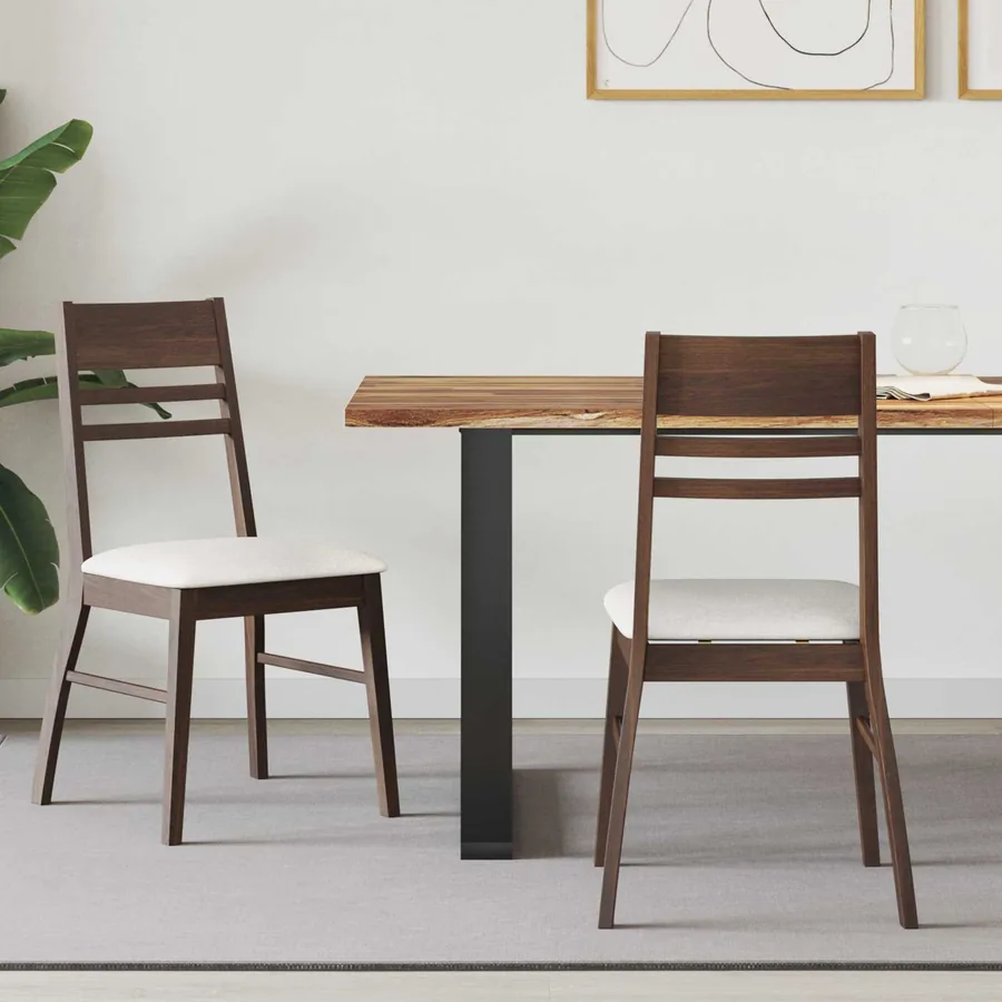 Chaises de salle à manger 2 pcs Marron Clair 43 x 54 x 89 cm