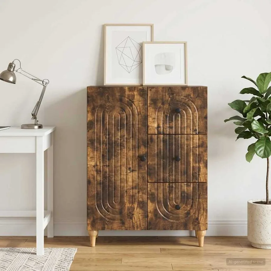 Buffet Chêne fumé 66 x 34,5 x 90 cm Bois d'ingénierie