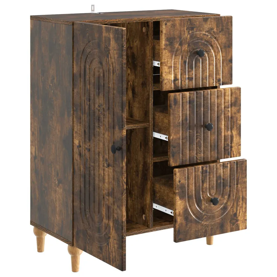 Buffet Chêne fumé 66 x 34,5 x 90 cm Bois d'ingénierie - 5