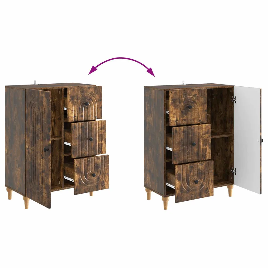 Buffet Chêne fumé 66 x 34,5 x 90 cm Bois d'ingénierie - 8