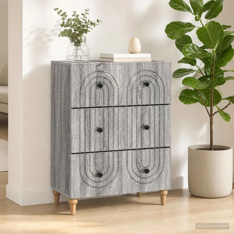 Armoire à tiroirs Sonoma gris 66 x 34,5 x 90 cm - 4