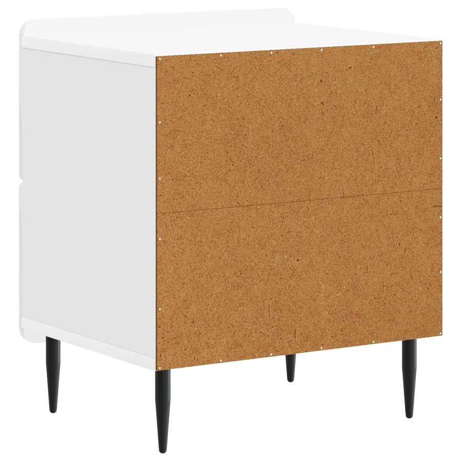 Cabinet de chevet 2 pcs Blanc brillant 43 x 34,5 x 49,5 cm - 9