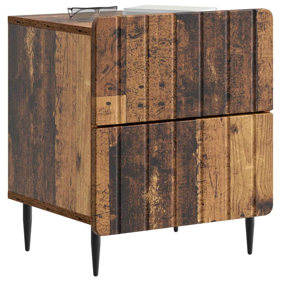 Cabinet de chevet 2 pcs Bois ancien 43 x 34,5 x 49,5 cm - 3