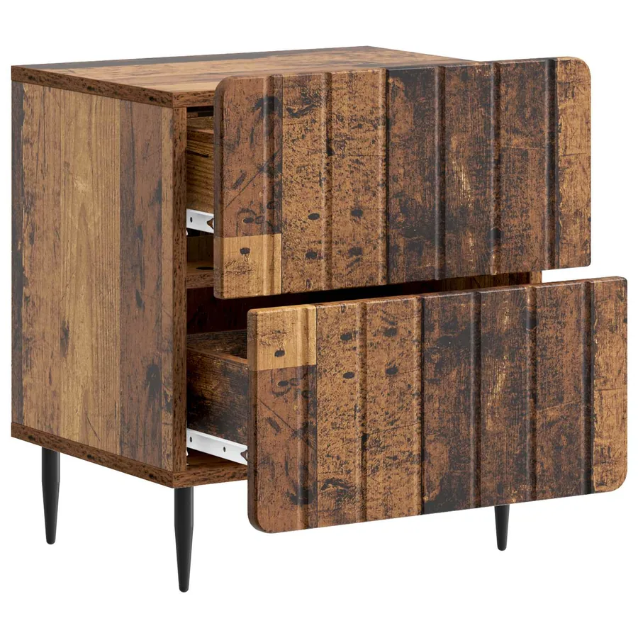 Cabinet de chevet 2 pcs Bois ancien 43 x 34,5 x 49,5 cm - 6