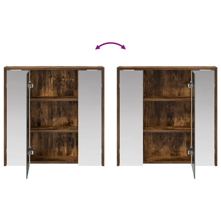 Armoire Miroir de Salle de Bain Chêne fumé 63,5 x 16 x 62,5 cm - 10