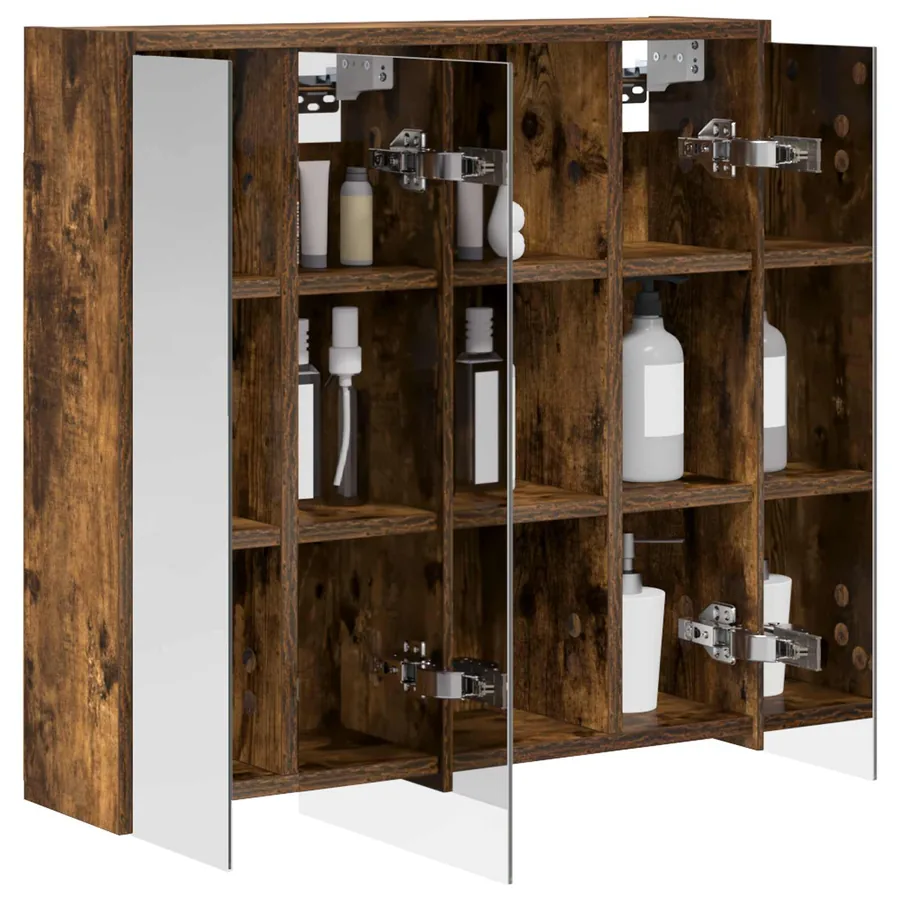 Armoire Miroir de Salle de Bain Chêne fumé 63,5 x 16 x 62,5 cm - 3
