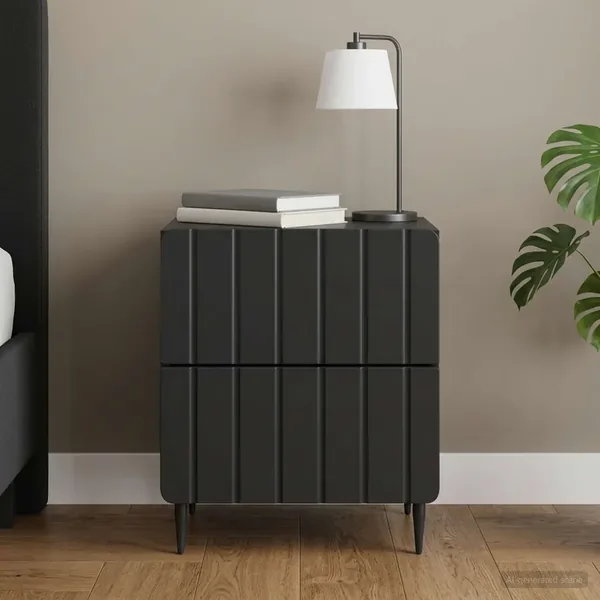 Cabinet de chevet Noir 43 x 34,5 x 49,5 cm Bois d'ingénierie
