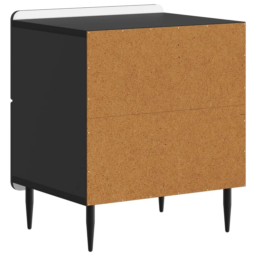 Cabinet de chevet Noir 43 x 34,5 x 49,5 cm Bois d'ingénierie - 7