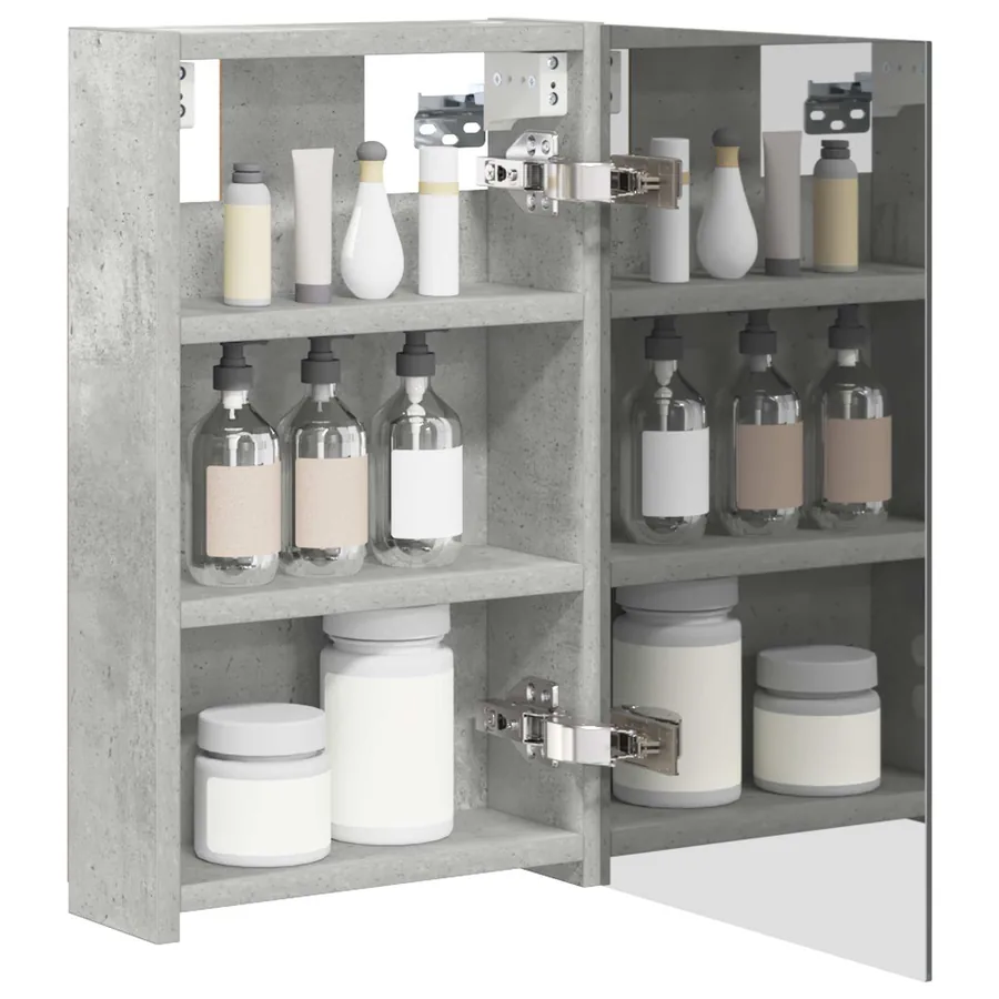Armoire Miroir de Salle de Bain Gris béton 30 x 10,5 x 50 cm - 3