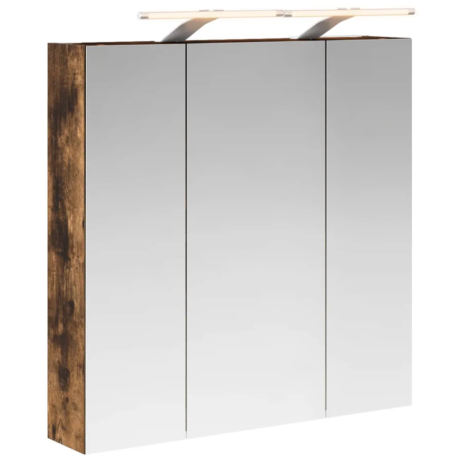 Armoire Miroir de Salle de Bain Chêne fumé 70 x 14,5 x 70 cm - 2