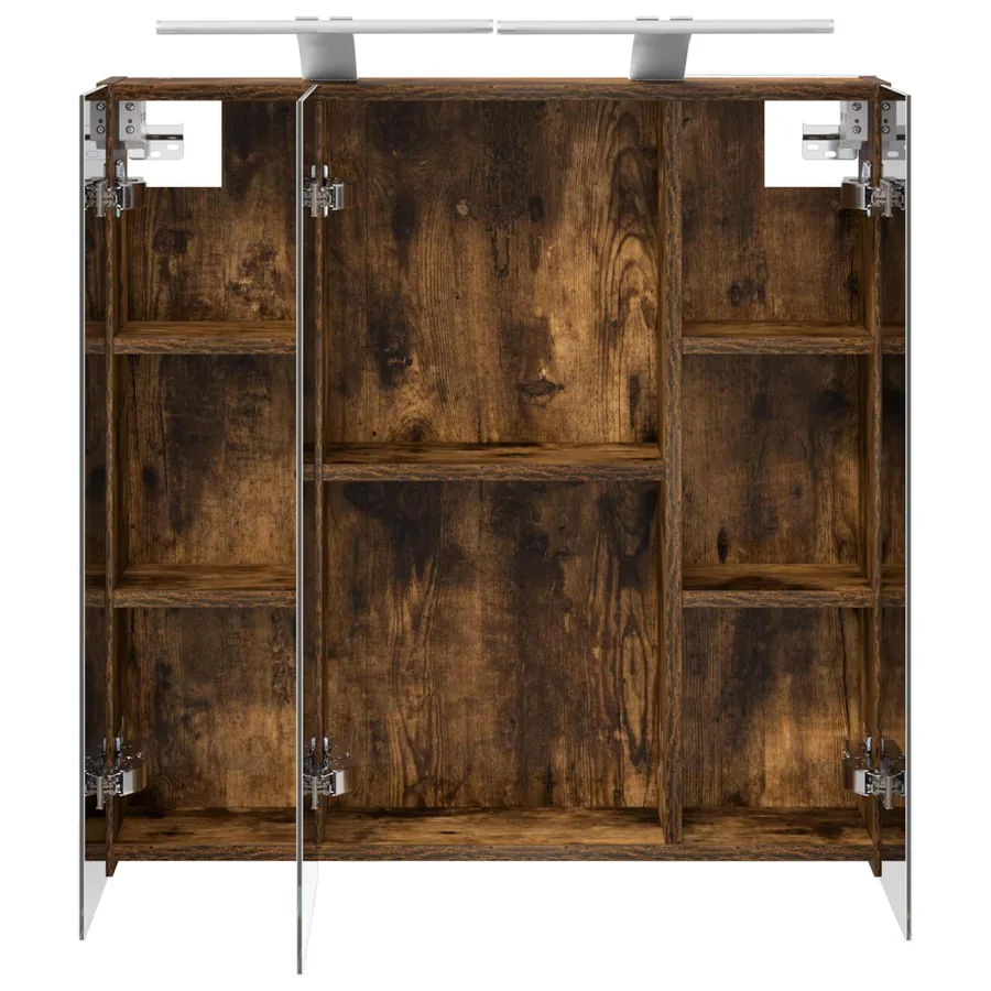 Armoire Miroir de Salle de Bain Chêne fumé 70 x 14,5 x 70 cm - 7