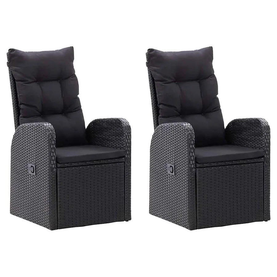 Ensemble à manger de jardin 3 pcs Noir - 2