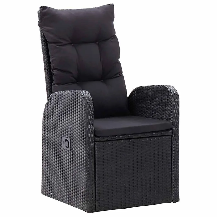 Ensemble à manger de jardin 3 pcs Noir - 3