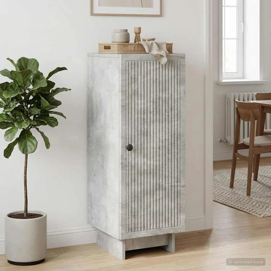 Buffet Gris béton 33 x 34,5 x 90 cm Bois d'ingénierie