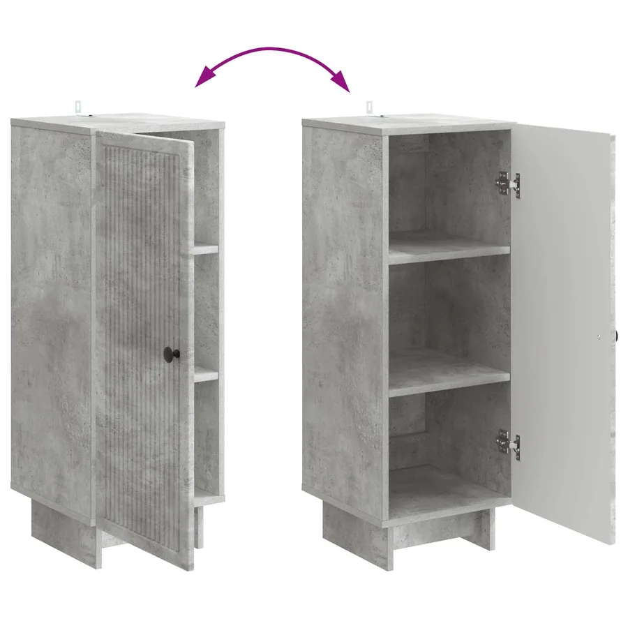 Buffet Gris béton 33 x 34,5 x 90 cm Bois d'ingénierie - 11