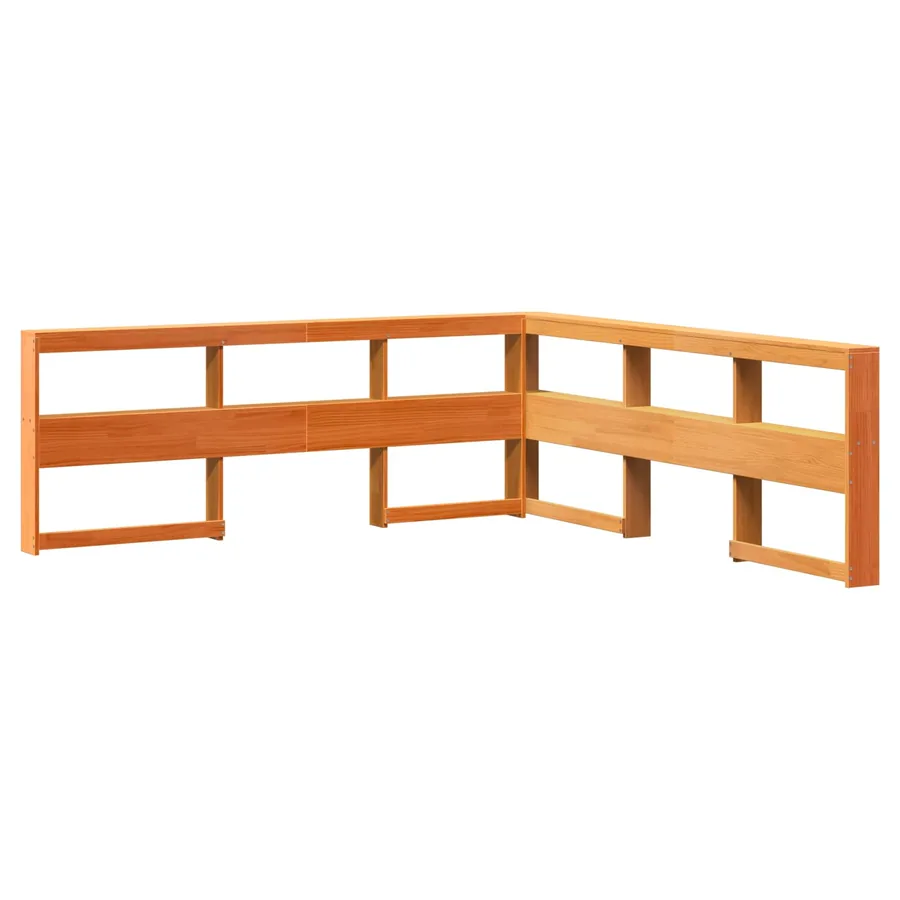 Lit Bibliothèque avec stockage 2 pcs Cire marron 200 x 180 cm - 3