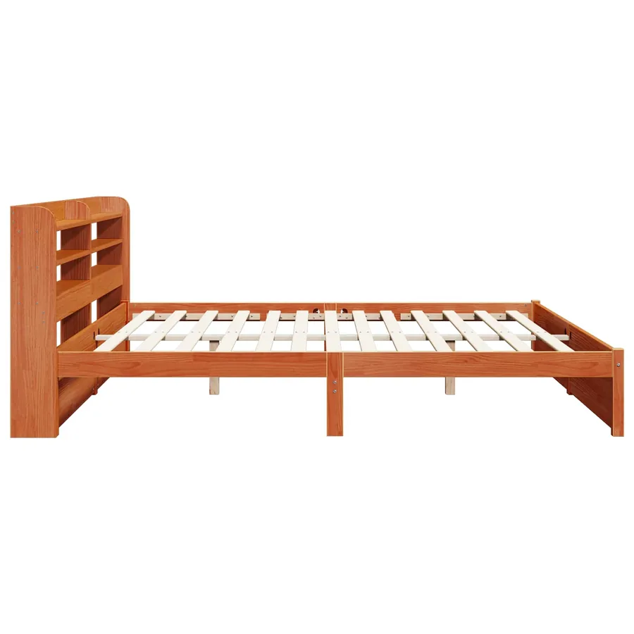 Cadre de lit avec stockage 2 pcs Cire marron Bois de Pin Massif - 7