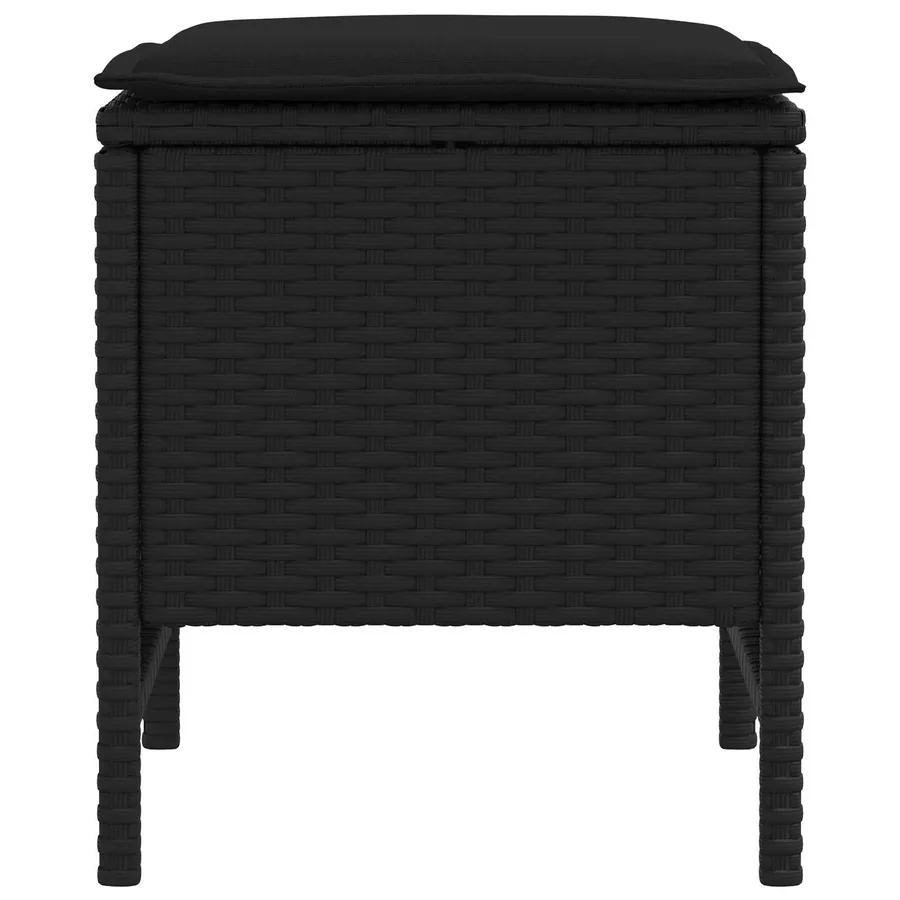Pouf de Jardin 2 Pièce Noir 38 x 38 x 45 cm Rotin PE - 5