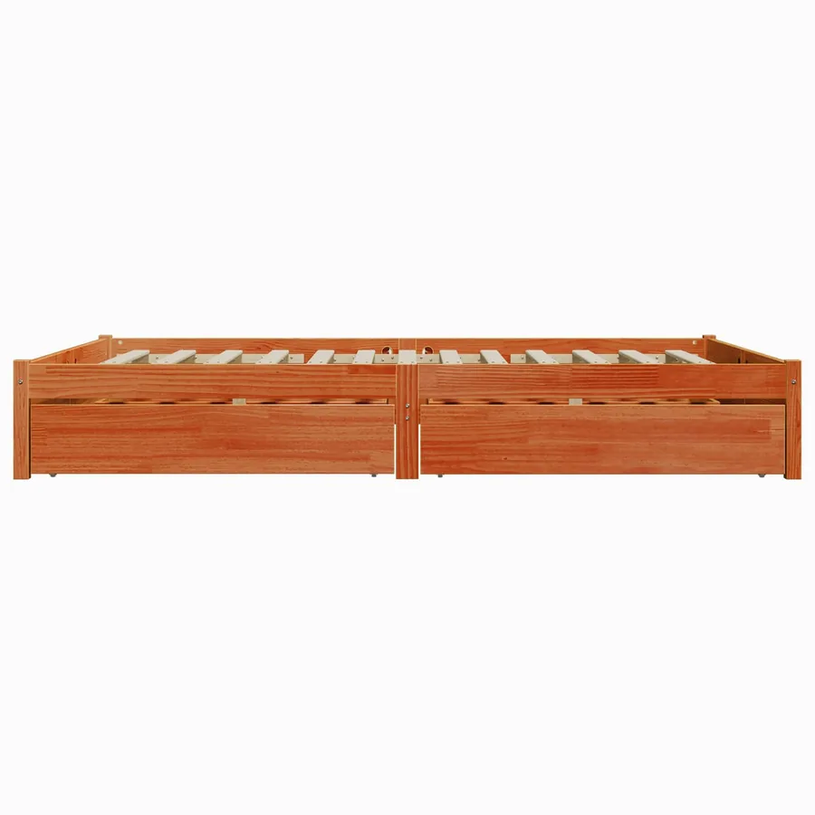 Cadre de lit Cire marron 140 x 200 cm Bois de Pin Massif - 6