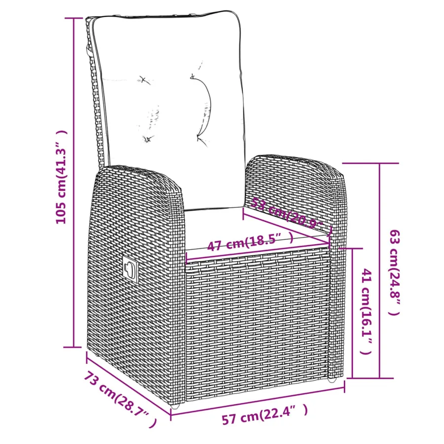 Ensemble à manger de jardin avec coussins 5 pcs Noir - 11