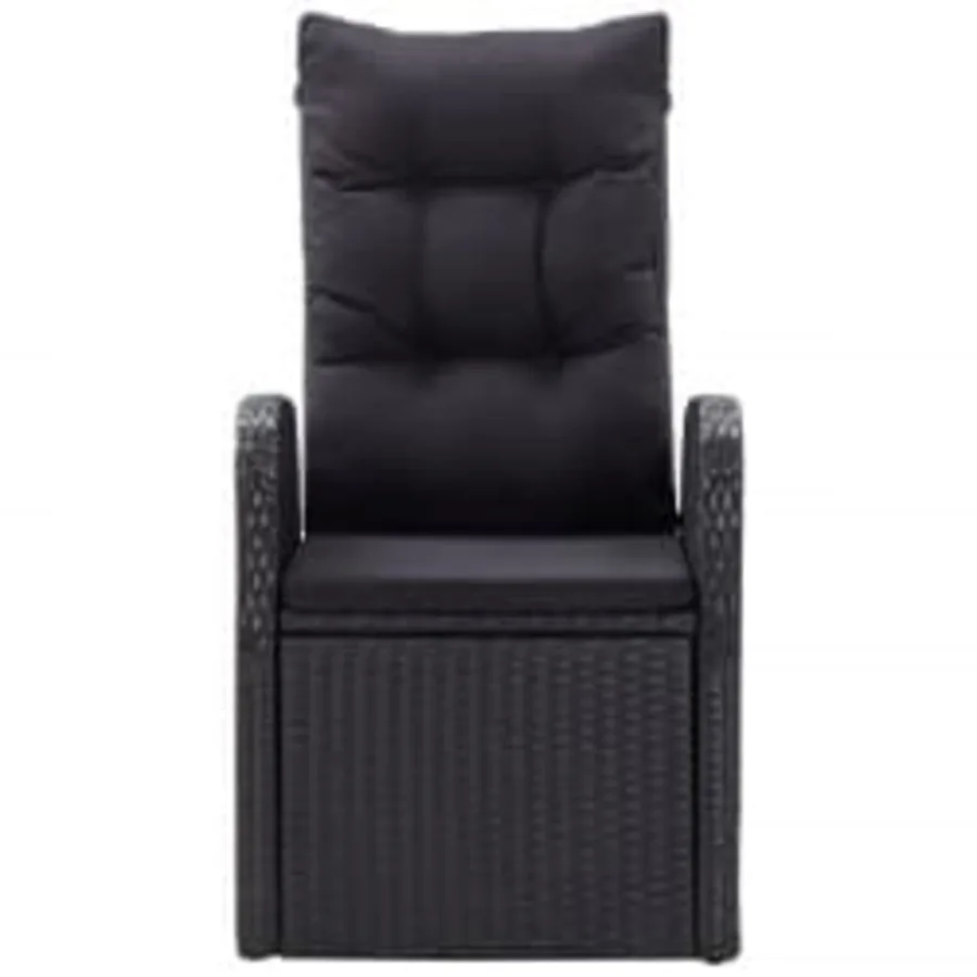 Ensemble à manger de jardin avec coussins 5 pcs Noir - 5