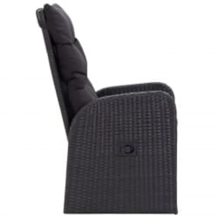 Ensemble à manger de jardin avec coussins 5 pcs Noir - 6