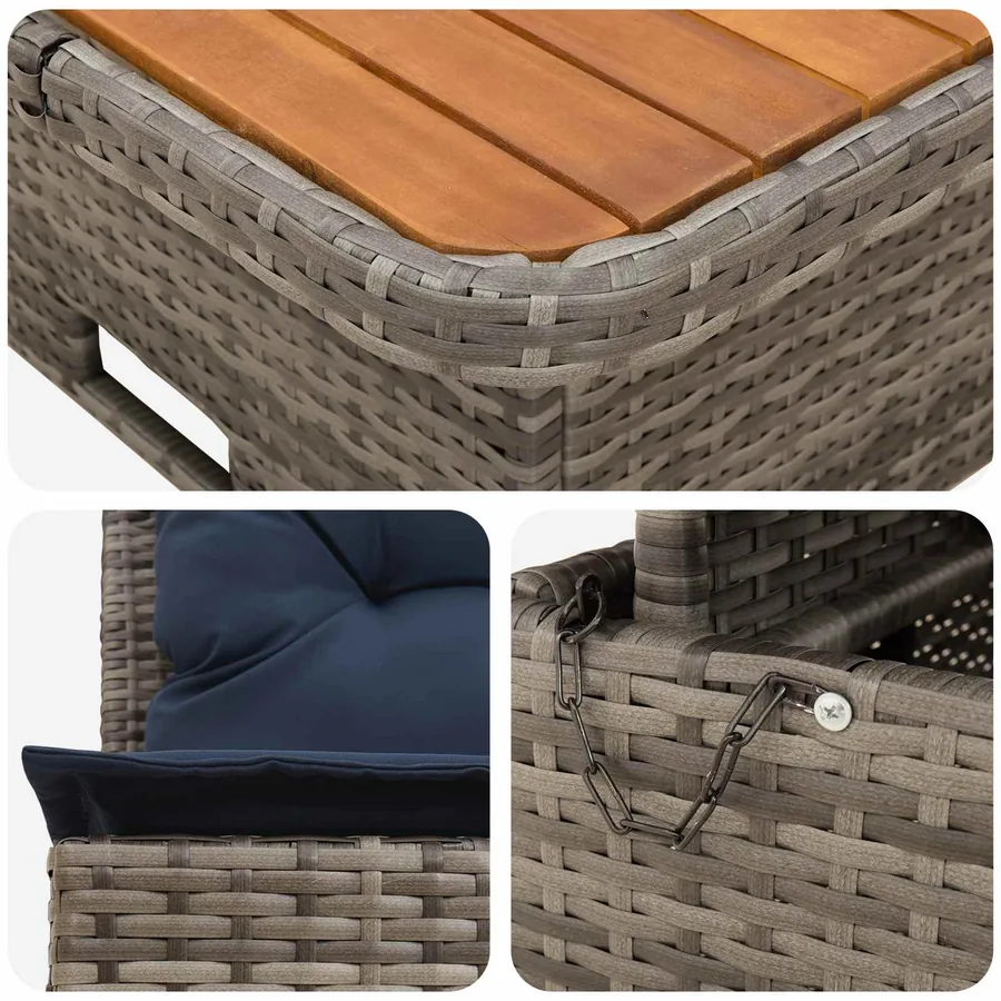 2 Pièce Canapé du milieu de jardin avec table relevable - 8