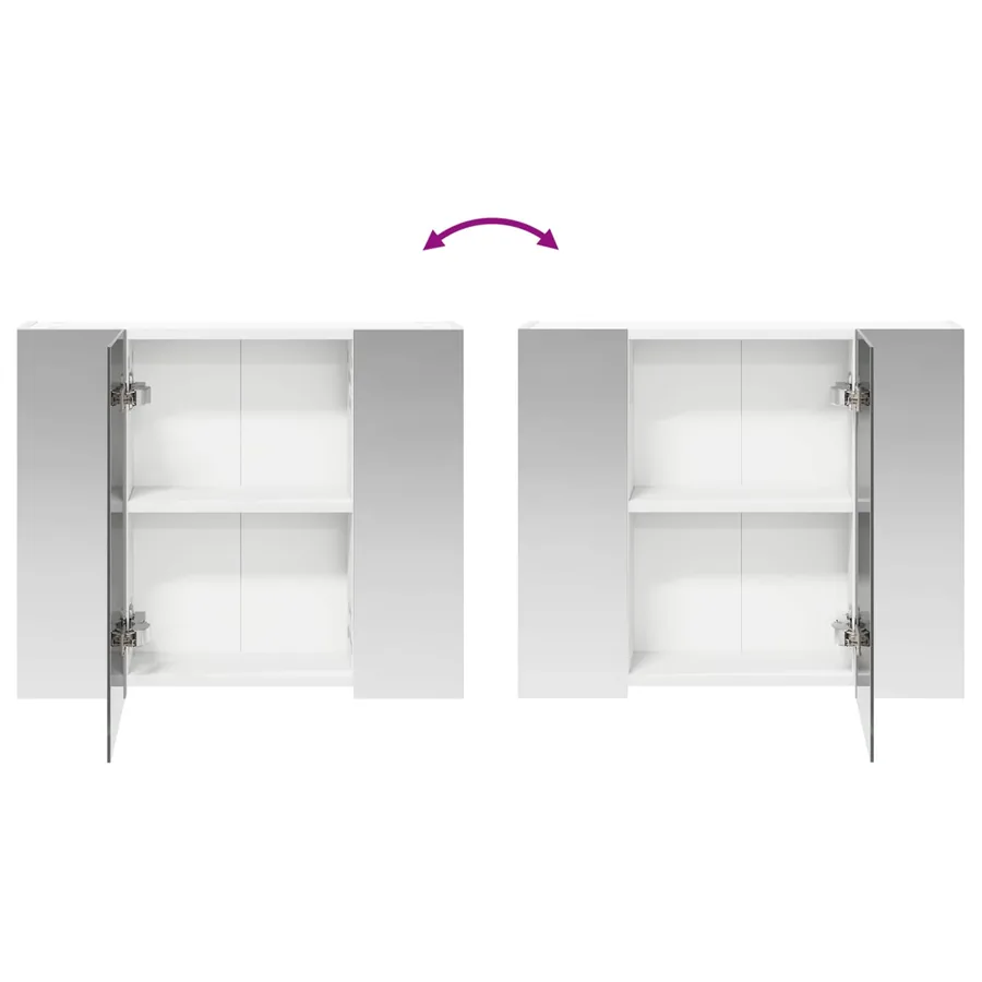 Armoire Miroir de Salle de Bain Blanc 60 x 14,5 x 50 cm - 8