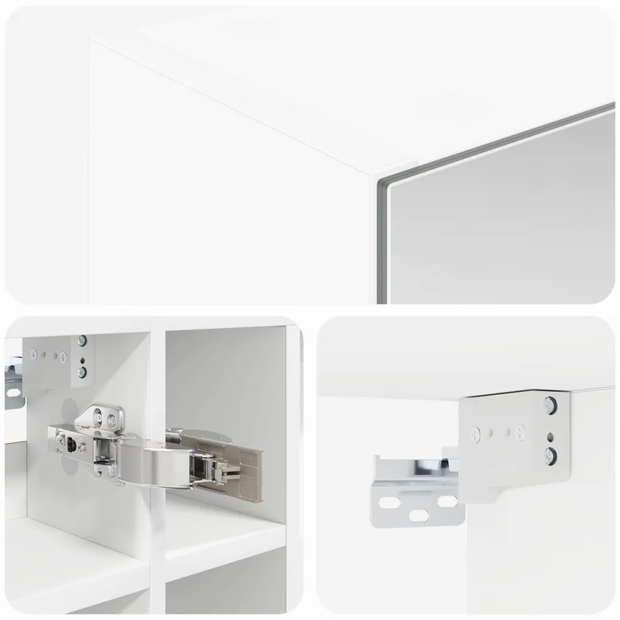 Armoire Miroir de Salle de Bain Blanc 60 x 14,5 x 50 cm - 9