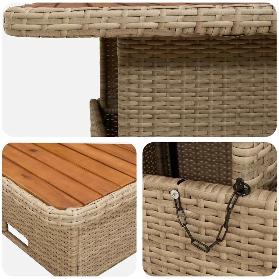 Ensembles de meubles 6 pcs Beige et crème Rotin PE - 8