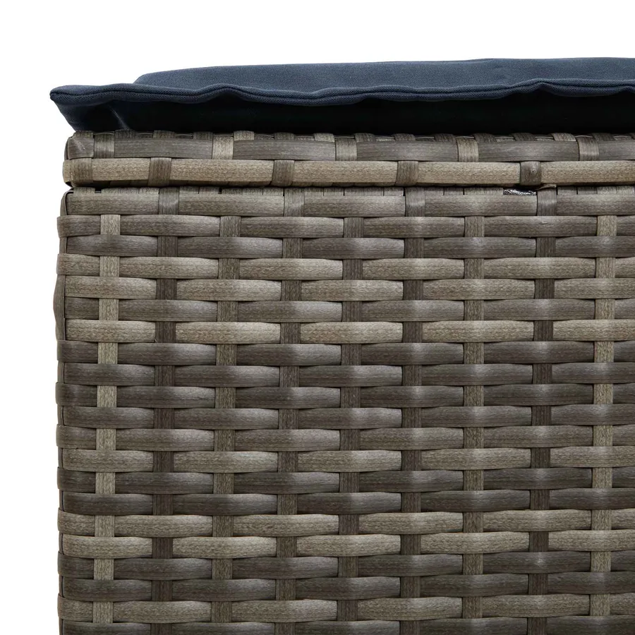 Pouf de Jardin 2 Pièce Gris et bleu marine 38 x 38 x 45 cm - 7