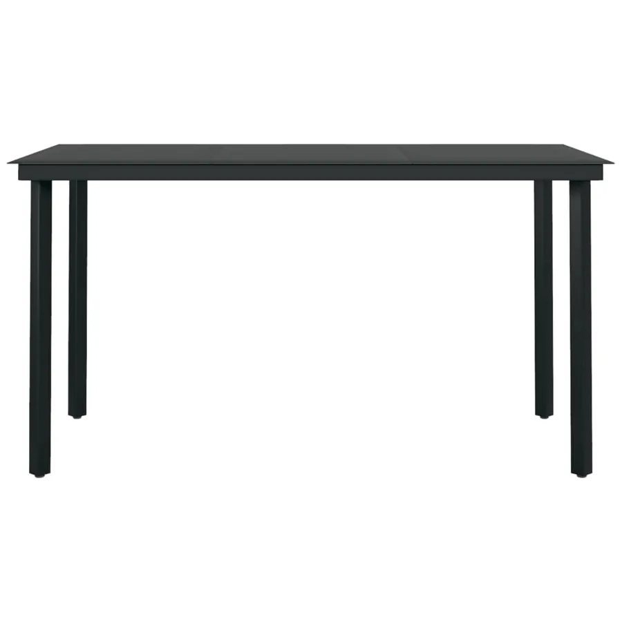 Ensemble à manger de jardin 5 pcs Gris et noir - 4