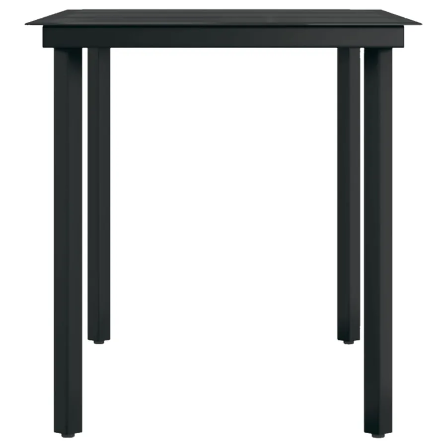 Ensemble à manger de jardin 5 pcs Gris et noir - 5