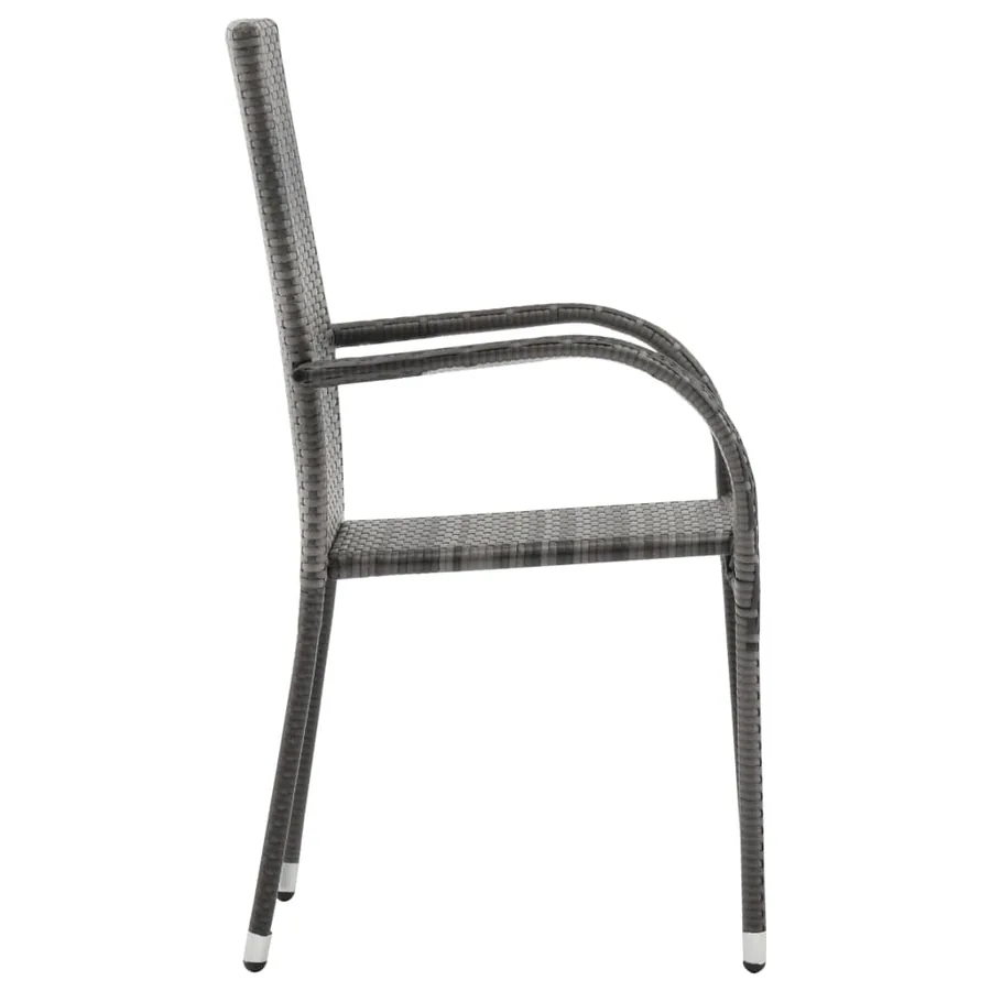 Ensemble à manger de jardin 5 pcs Gris et noir - 7