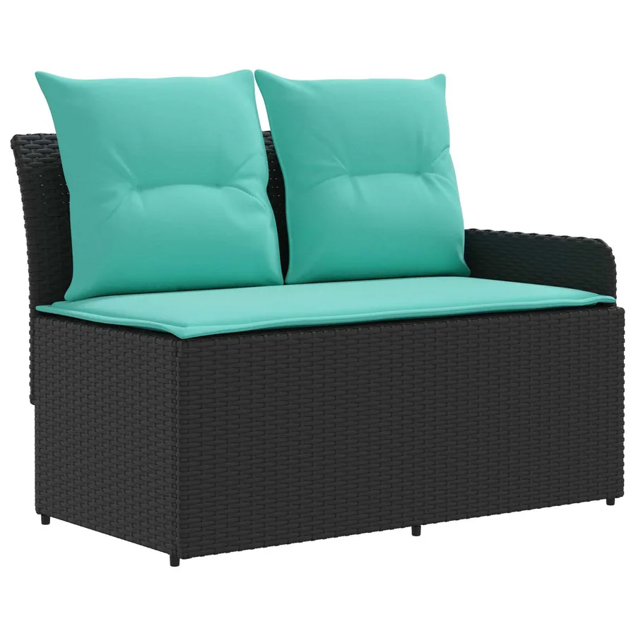 Ensembles de meubles 8 pcs Noir et turquoise Rotin PE - 5