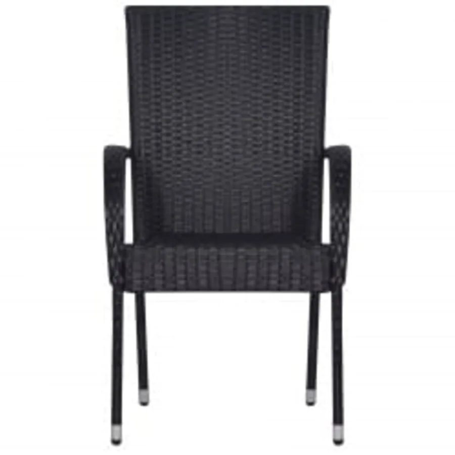 Ensemble à manger de jardin 5 pcs Noir - 4