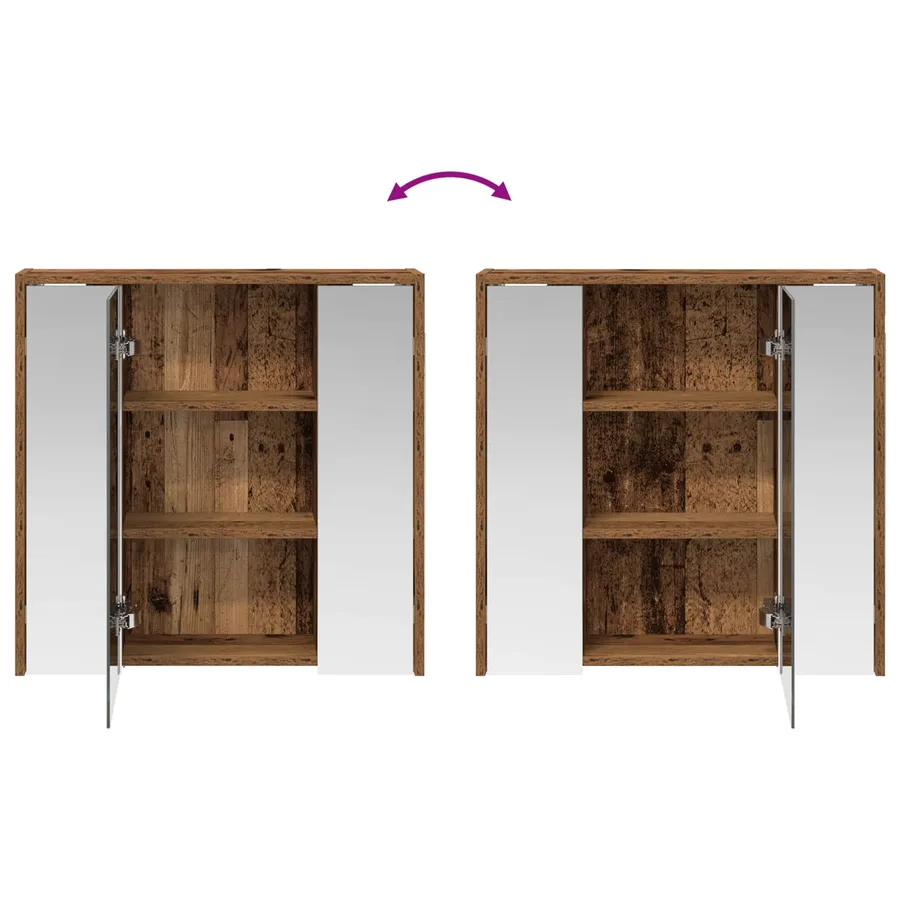 Armoire Miroir de Salle de Bain Bois ancien 63,5 x 16 x 62,5 cm - 8