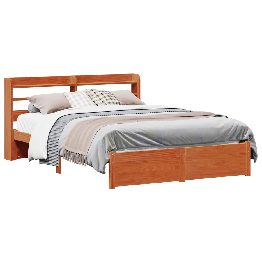 Cadre de lit avec stockage 2 pcs Cire marron Bois de Pin Massif - 2