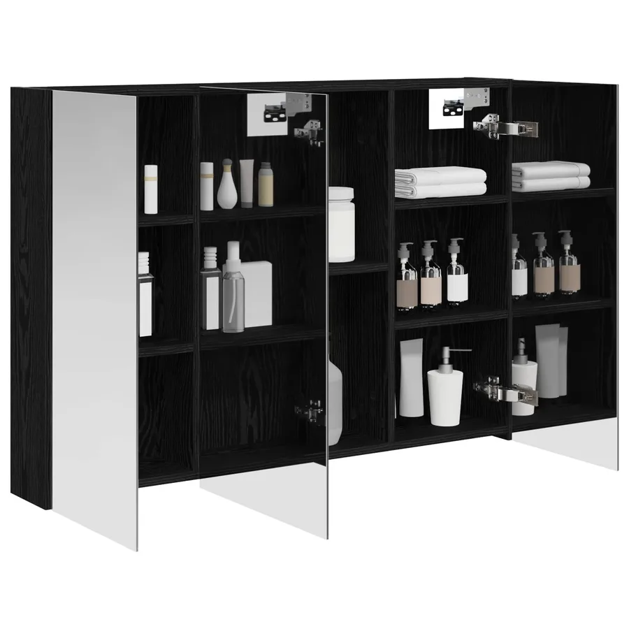 Armoire Miroir de Salle de Bain Chêne noir 100 x 14,5 x 70 cm - 3