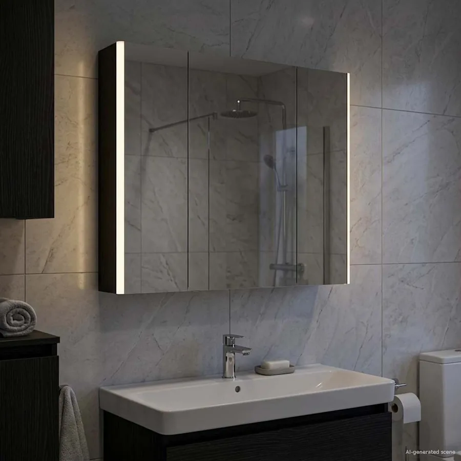 Armoire Miroir de Salle de Bain Chêne noir 83,5 x 15,5 x 70 cm